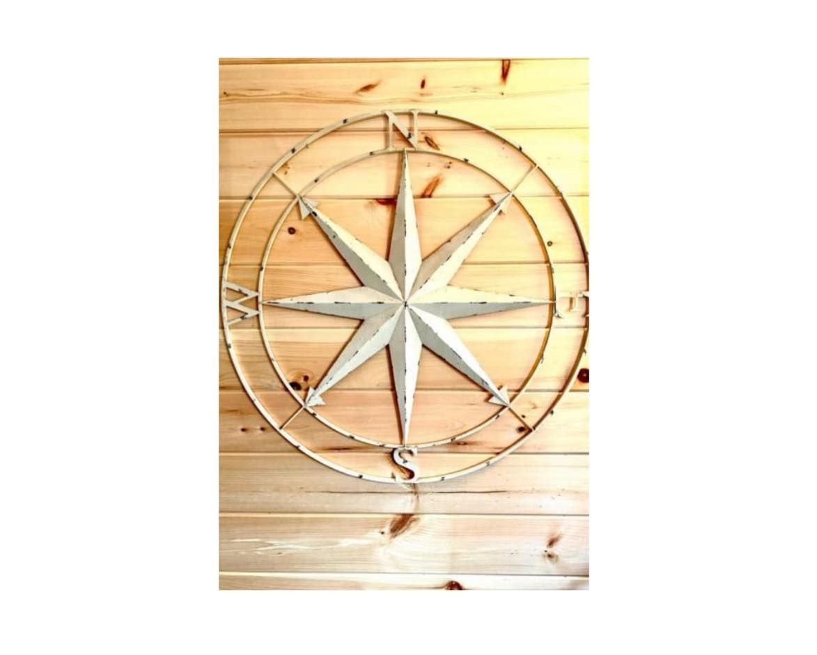 LARGE METAL WALL COMPASS