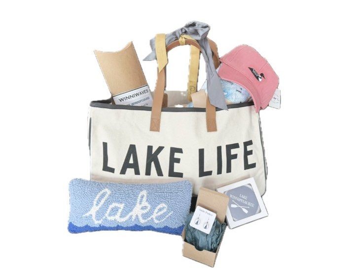 LAKE LIFE FILLED CANVAS BAG